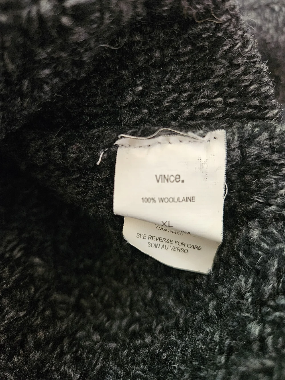 Vince Men's Charcoal Cable-Knit Crewneck Sweater 100% Wool